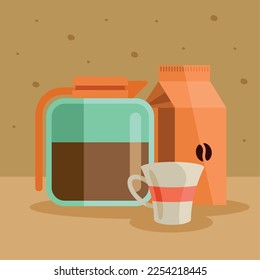 coffee in bag and teapot icon