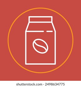 Coffee bag trendy icon cute abstract beautiful vector illustration colorful artwork design