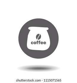 Coffee bag vector icon