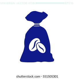 Coffee bag vector icon.
