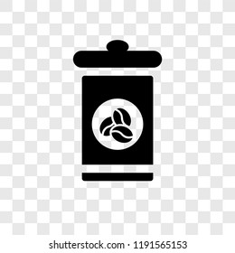 Coffee bag vector icon isolated on transparent background, Coffee bag transparency logo concept