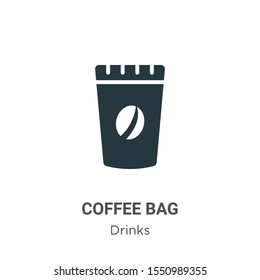 Coffee bag vector icon on white background. Flat vector coffee bag icon symbol sign from modern drinks collection for mobile concept and web apps design.