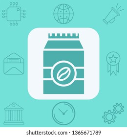 Coffee bag vector icon sign symbol