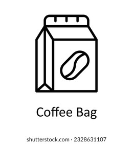 Coffee Bag Vector outline Icon Design illustration. Food and drinks Symbol on White background EPS 10 File