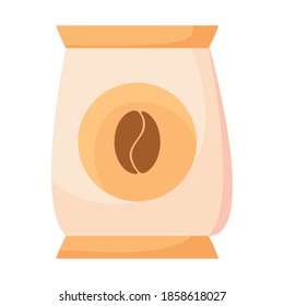 coffee bag in white background vector illustration design