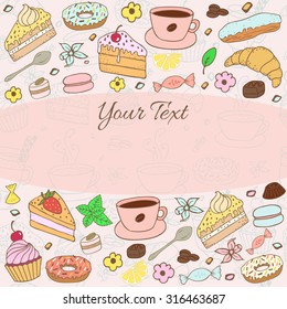 Coffee bakery background - vector illustration