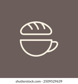 Kaffee und Bäckerei Kaffeehaus Konzept Linie Logo Design Vektor