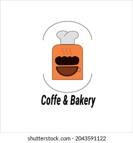 Café y panadería de la ilustración vectorial del logo