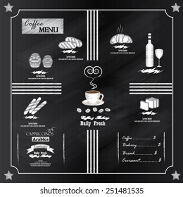 coffee and bakery on chalkboard.coffee  vector