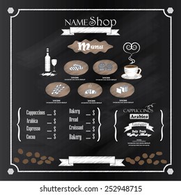 coffee and bakery on chalkboard.coffee  vector