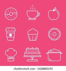 Coffee and bakery set icons