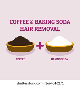 Coffee and baking soda hair removal. Vector illustration svg