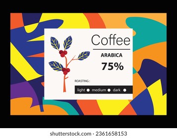 pancarta de café vectorial de arte para empaque pegatinas de etiquetas, folleto, afiche, cafetería, menú, café de arte, patrón, tarjeta de nombre, postal, publicidad