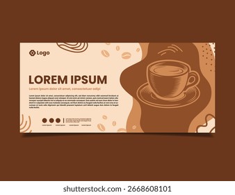 Vector de Plantilla de fondo de Anuncio de café