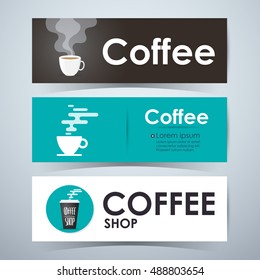 Coffee banners. Template Layout Website. Vector illustration