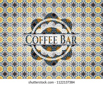 Coffee Bar arabic emblem. Arabesque decoration.
