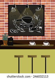 Coffee bar in cafe, Interior by Flat Deign