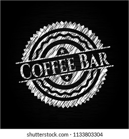 Coffee Bar chalk emblem written on a blackboard