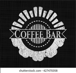 Coffee Bar chalkboard emblem on black board
