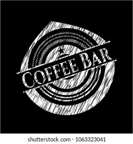 Coffee Bar chalkboard emblem written on a blackboard