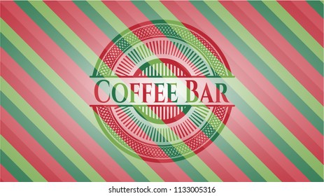 Coffee Bar christmas badge background.