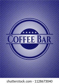 Coffee Bar emblem with jean background
