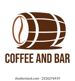 coffee and bar flat minimalist logo design