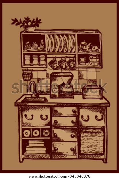 Coffee Bar Grey Stock Vector Royalty Free 345348878