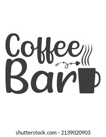 COFFEE bar logo - design for Bars, restaurants, coffe shops, flyers, cards, invitations, stickers, banners. Hand painted brush pen modern calligraphy isolated on white background.
