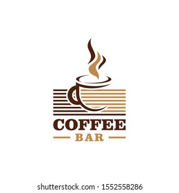 Coffee Bar Logo Vector Icon Design