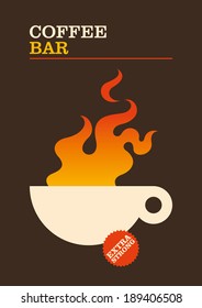 Coffee bar minimalistic poster design. Vector illustration.