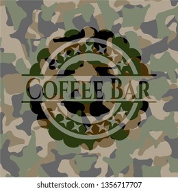 Coffee Bar on camo texture