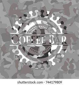 Coffee Bar on grey camo pattern