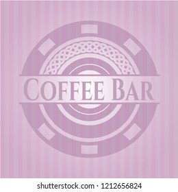 Coffee Bar retro style pink emblem