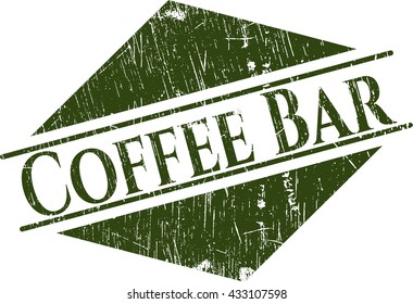 Coffee Bar rubber grunge stamp