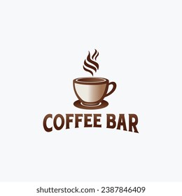 coffee bar, coffee shop badge, stamp, label logo design template