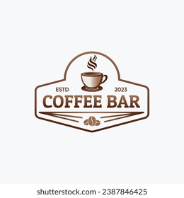 coffee bar, coffee shop badge, stamp, label logo design template