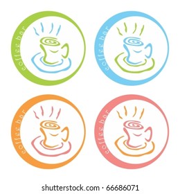 Coffee bar vector illustration colorful logo design