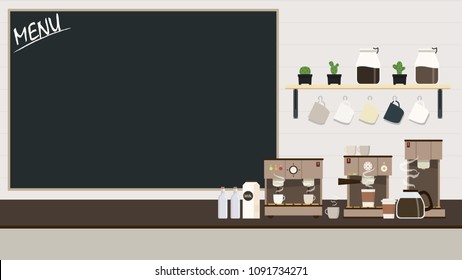 Coffee bar vector. menu vector. free space for text. wallpaper. background.