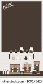 Coffee bar vector. menu vector. free space for text. wallpaper. background.