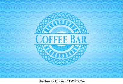 Coffee Bar water wave concept badge.