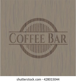 Coffee Bar wood icon or emblem