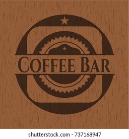 Coffee Bar wooden emblem. Retro