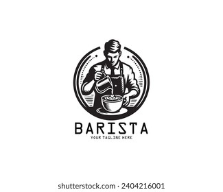 coffee barista or bartender logo design