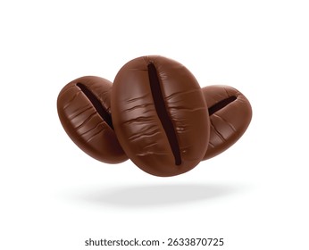 Coffee Bean 3D Vector Icon. Coffee Beans 3d render