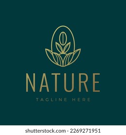 Coffee Bean Agricultural Field Logo Design Template