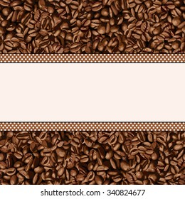 Coffee bean background with blank banner
