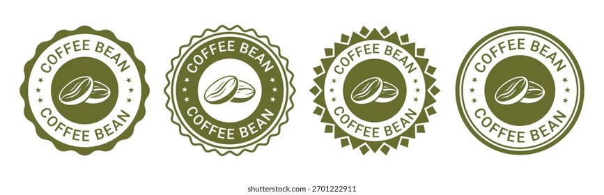 Conjunto de iconos de insignia de grano de café para marca y diseño de logotipo