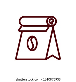 Coffee bean bag design of time drink breakfast beverage shop morning store aroma and caffeine theme Vector illustration