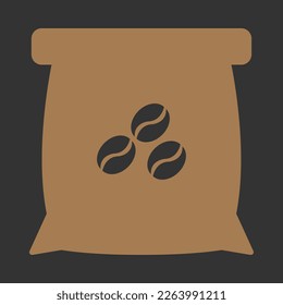 Coffee bean bag icon.  Flat style eps 10 vector illustration for coffee food and beverages design element